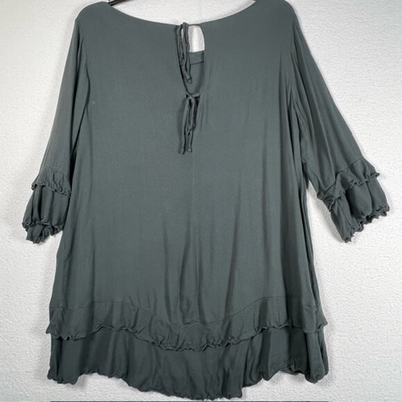 Ellos Womens Tiered Ruffle Tunic, Plus Size 22, 3/4 Sleeves, New without tags. - Picture 3 of 6
